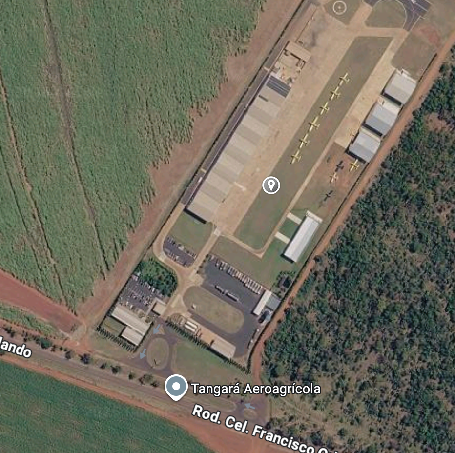 Vista aérea do aeródromo Tangará